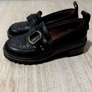 See by Chloé Black Erine Heeled Loafers